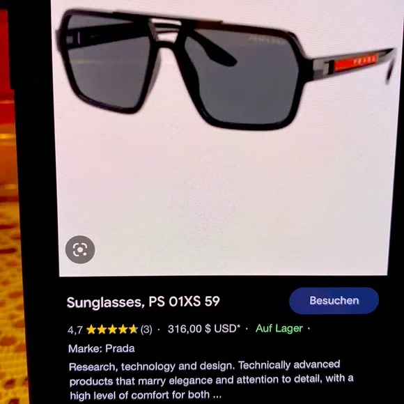 Prada SunglassesauthenticUnisexblackNever worn!!!